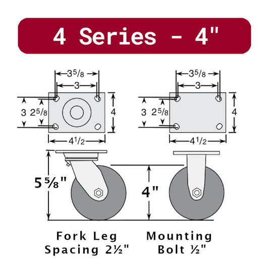 4" x 2" - Plate Mount - 4 Series